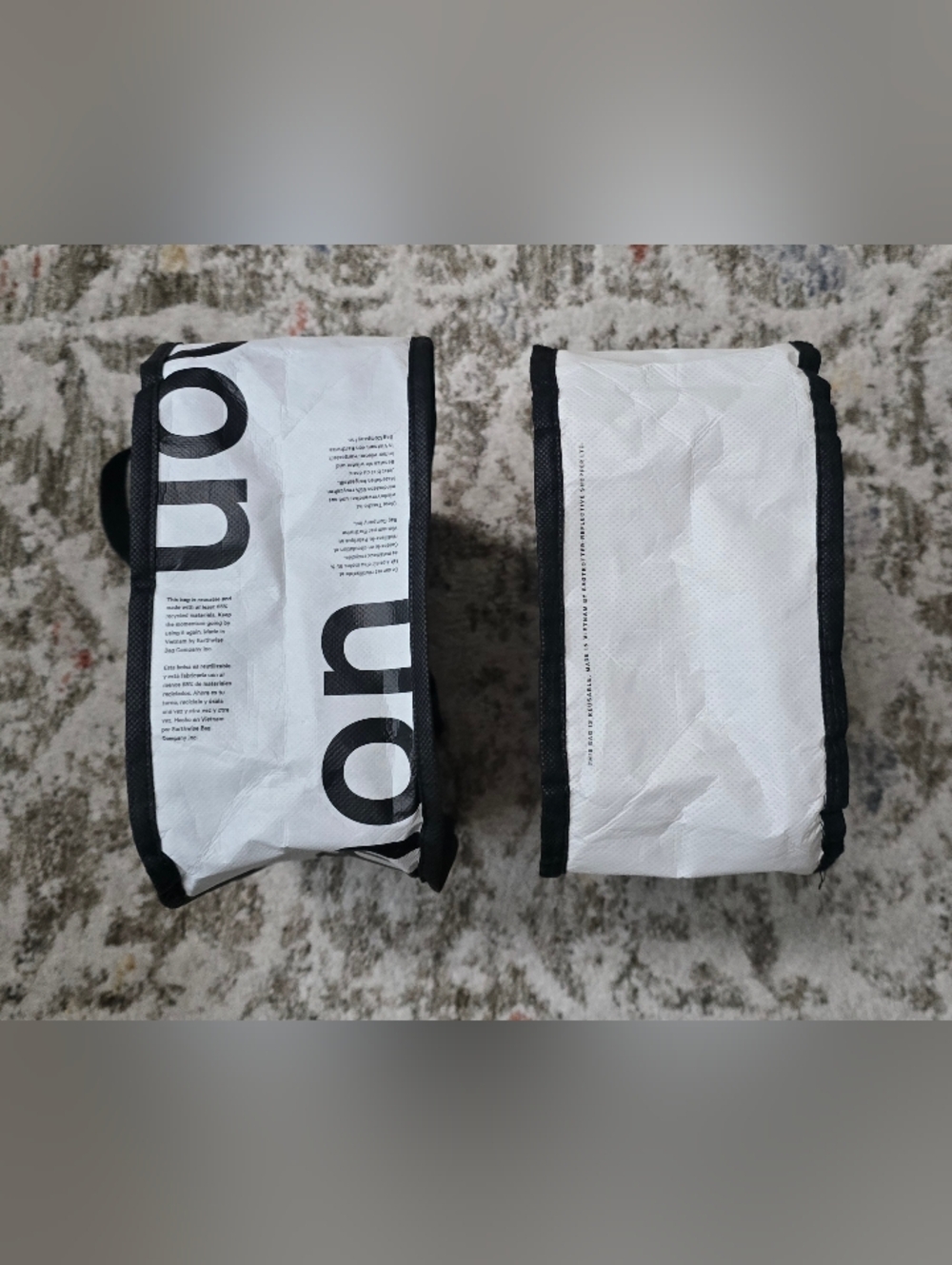 2 Lululemon Black Tote Recyclable Bags - Picture 8 of 8